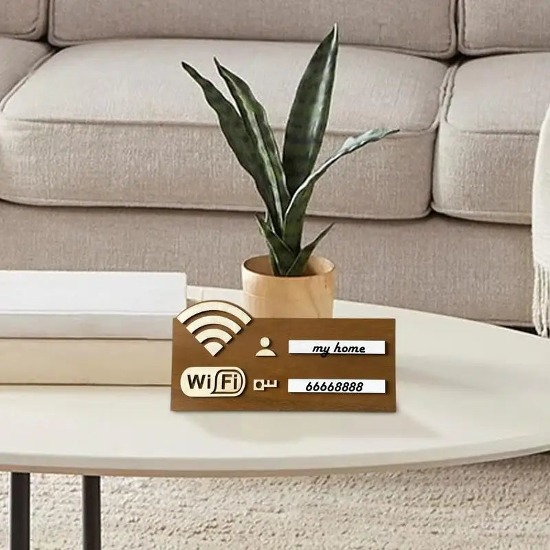Wooden WiFi Board for Guests with Marker Pen for Public Places Shops Handwriting Account and Password Wifi Notice Board Signs