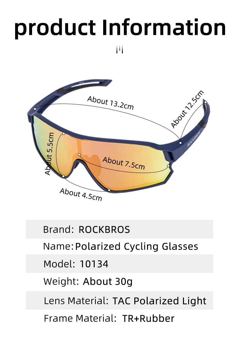 ROCKBROS Bike Glasses Polarized / Photochromic UV400 Sun Protection Sports Eyewear Bicycle Sunglasses MTB Road Cycling Glasses