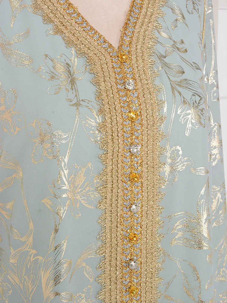 Women Dress Middle East Flower Fashion New Muslim Dubai Abaya Turkey Robes Fashion Abaya Moroccan Kaftan Vistidos Musulmana