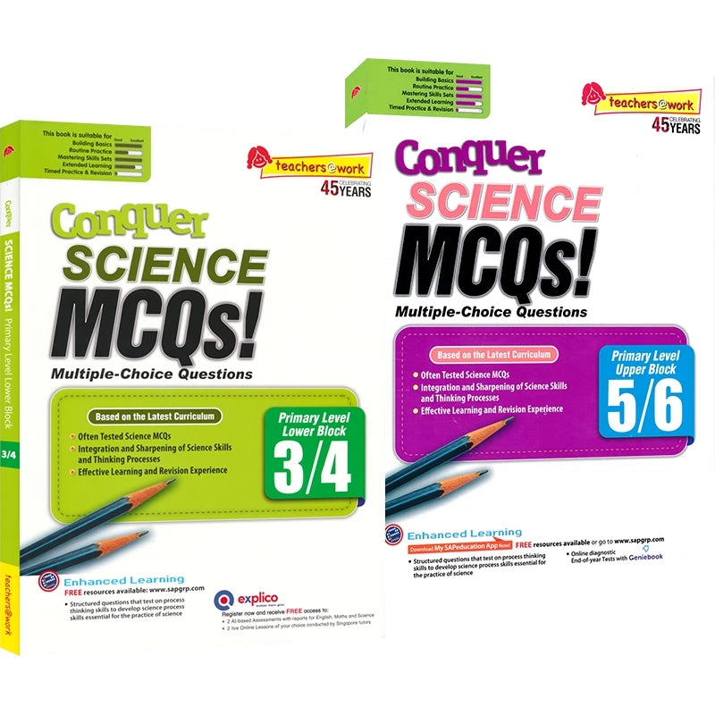 Singapore Science Primary School Grades 1-6 SAP Learning + Conquer Science Science Subject Workbook Knowledge Series