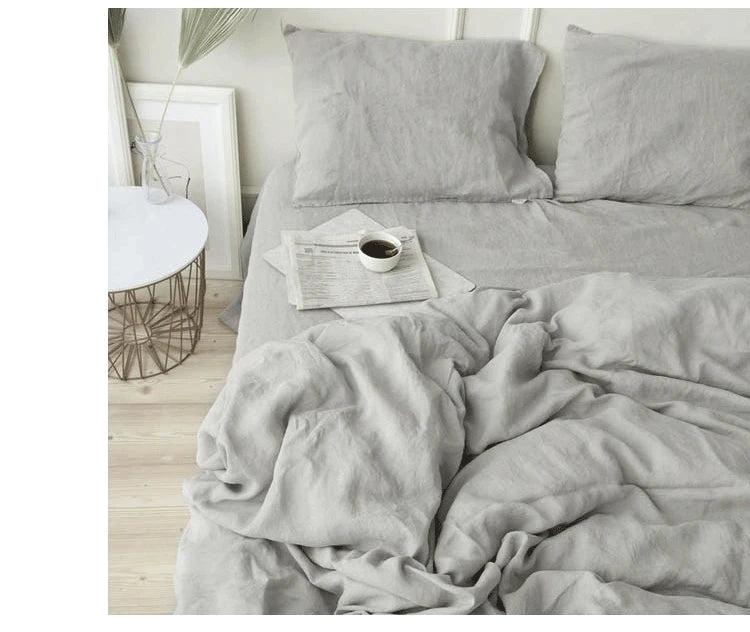 Washed Linen Bed Sheets, Natural Linen Bed Sheets, 1-Piece Set, Breathable and Super Soft Bedding (Excluding Pillowcases)