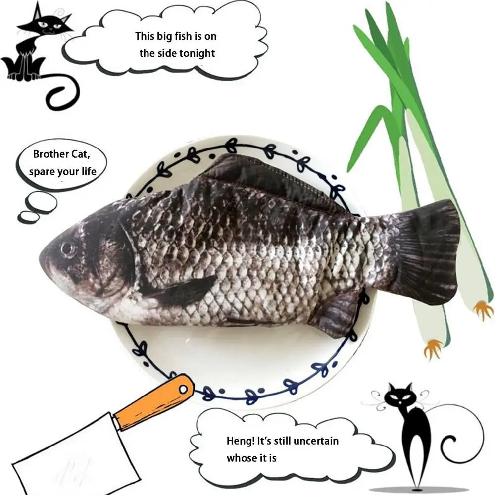 Realistic Carp Pen Bag Fish Shape Make-up Pouch Pen Pencil Case With Zipper Makeup Pouch GiftsToiletry Wash Funny Handbag