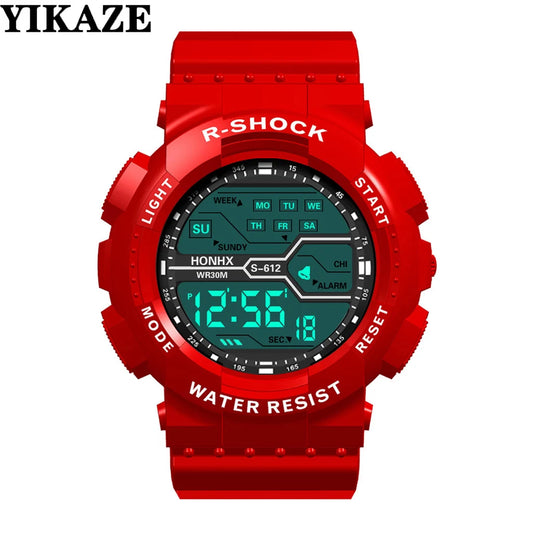 YIKAZE Men's Digital Electronic Watch Sports Glow 55mm Large Dial Student Outdoor Adventure Trend Multifunctional Watches Clock