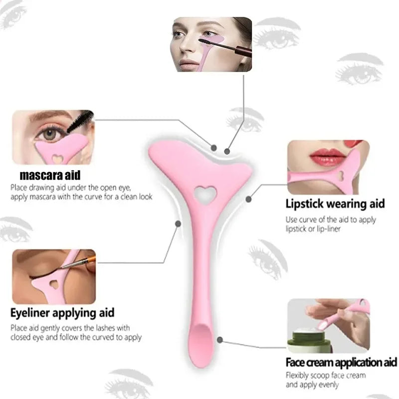 wholesale Multi-functional Eyeliner Stencil Wing Tips Silicone Eyeliner Aid Drawing Lipstick Wearing Aid Reusable Makeup Tools