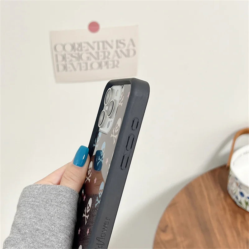 Wildflower wf Wild Flower Bones ice skates Phone Case for iPhone 15 14 13 12 16 Pro Max Plus 16pro 3D WF Metal Cover Funda