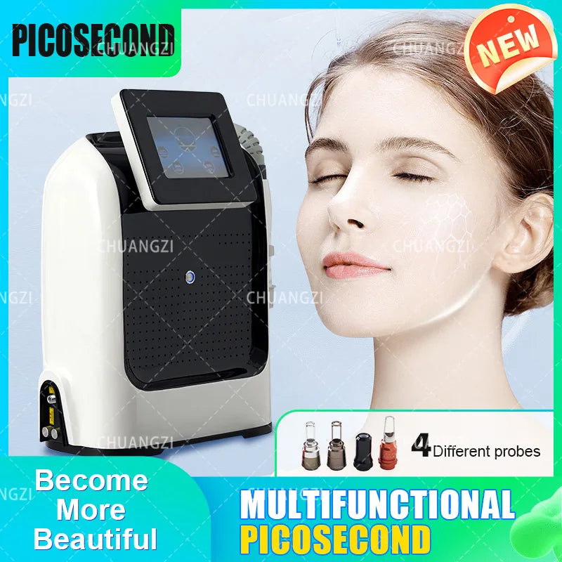 2025Portable 532Nm 1064Nm 755Nm Picosecond Pico Laser Q Switched Nd Yag Laser Tattoo Removal Treatment Machine