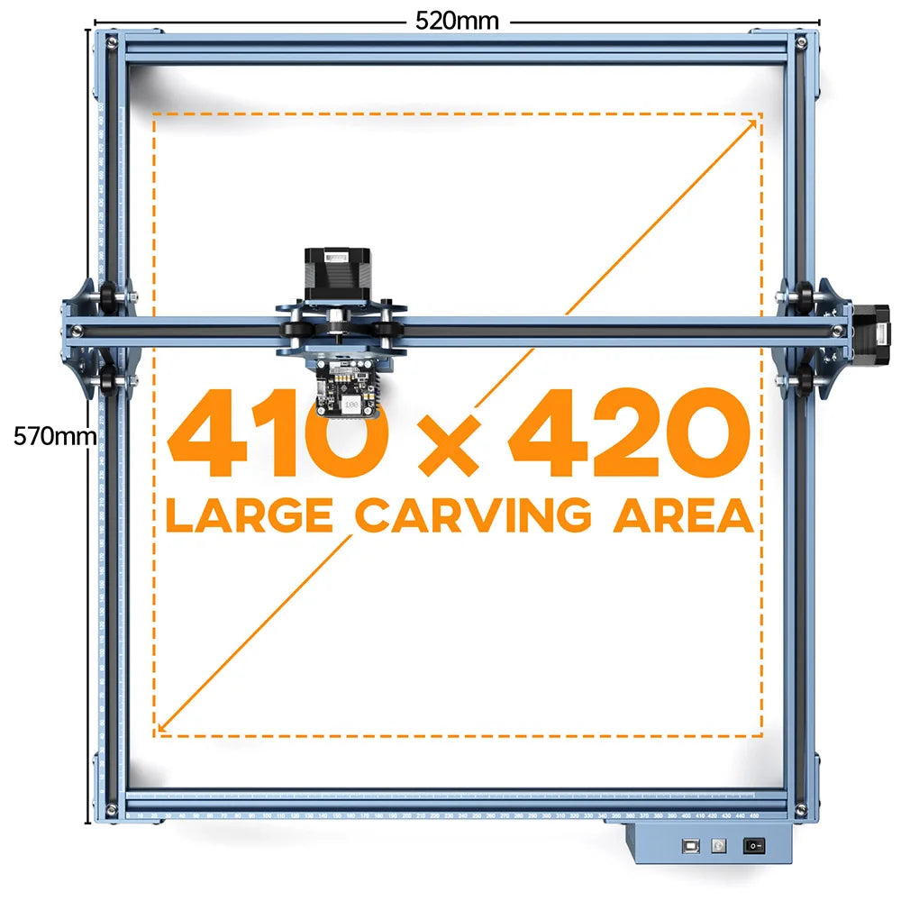 SCULPFUN S9 5.5W Laser Engraver, 0.06mm Ultra-Fine Compressed Spot, Diode Laser, 0.08mm High Precision, Engraving Area 410*420mm