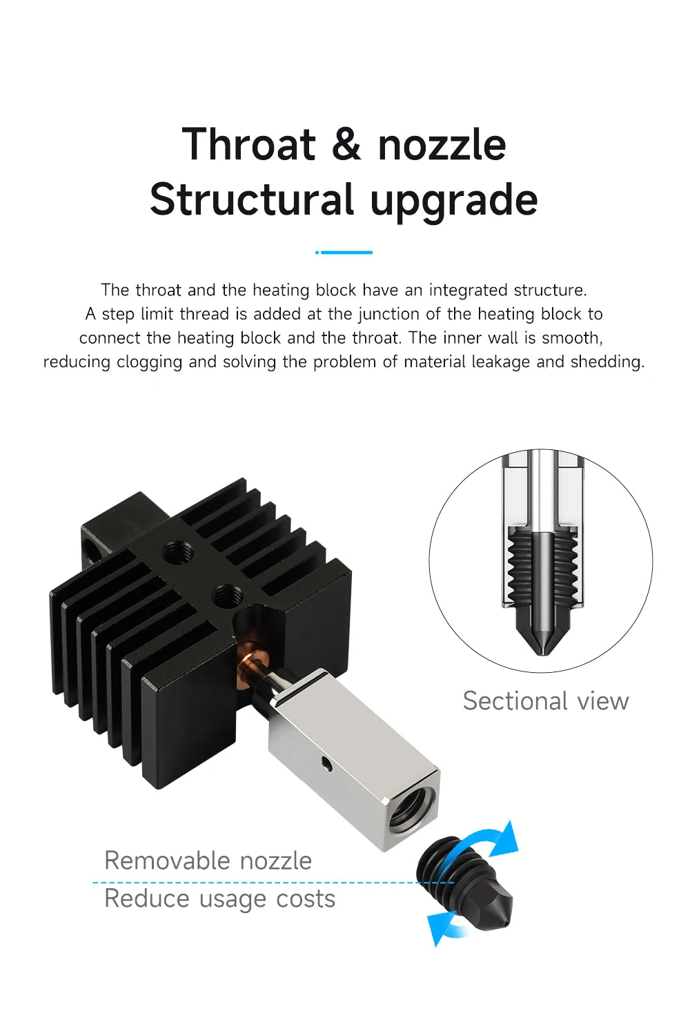 Upgraded Hotend Kit For Qidi X plus 3 / QIDI X max 3 / X smart 3 Hot End Ceramic Heating Rod Print Head For QIDI 3D Printer