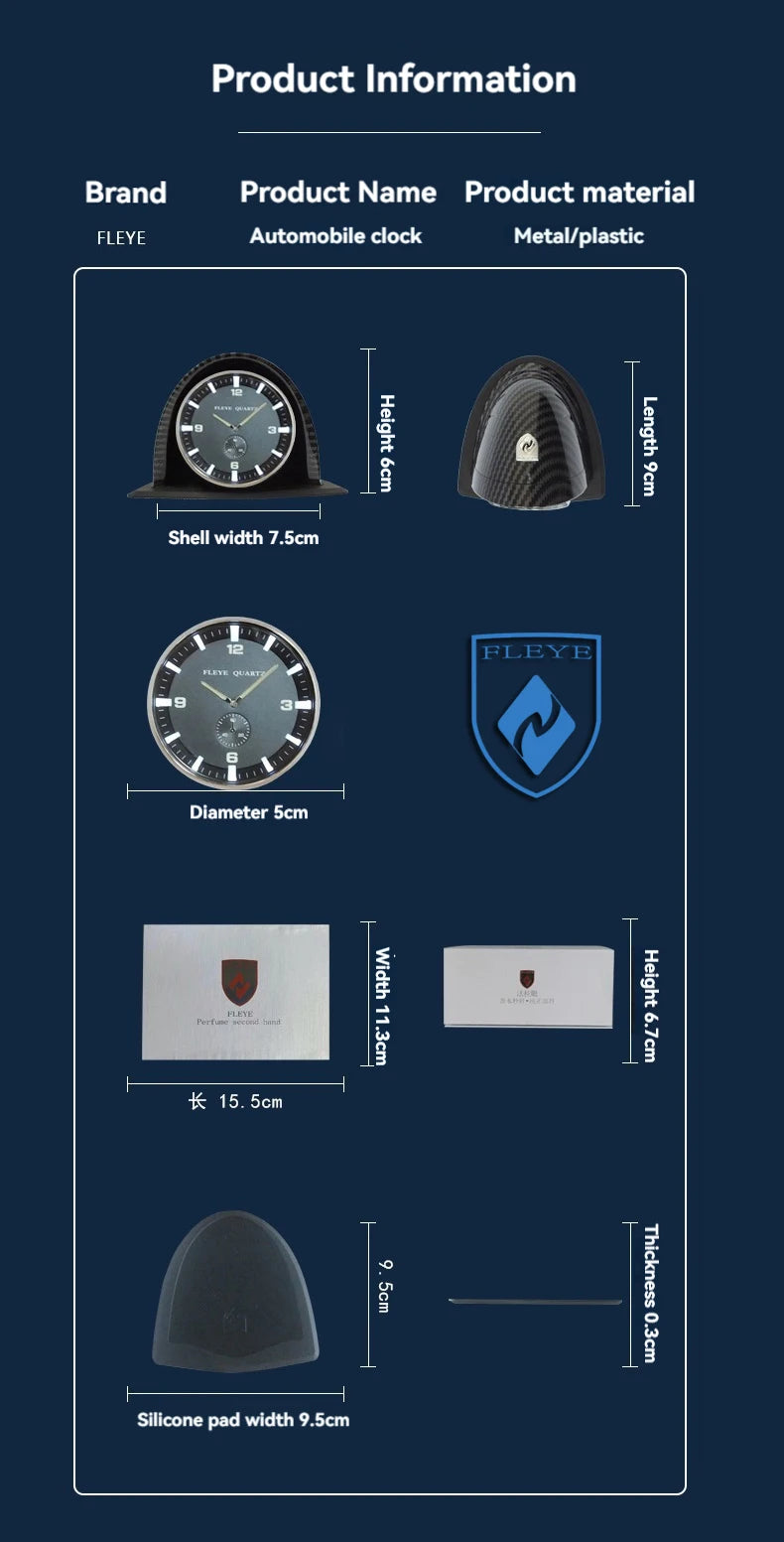 Universality Ambient lighting Car Interior Alarm Car Clock Car Dashboard Clock Car Watch Car Accessories Advanced Creative Clock