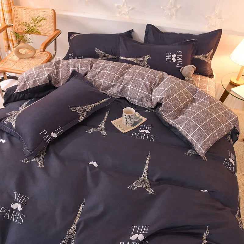 3/4pcs Bedding Set Pink Strawberry Fashion Bed Sheets Queen Size Luxury Bedding Set bed Sheet Sets Duvet Cover Set King Size