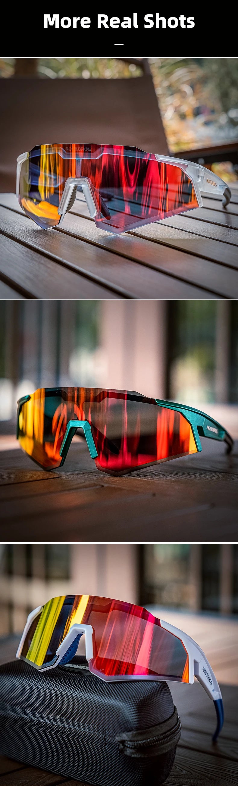 ROCKBROS Cycling Glasses Sun Protection Photochromic Bike Sunglasses Eyewear Sport Polarized Lens Glaases Bicycle Glasses