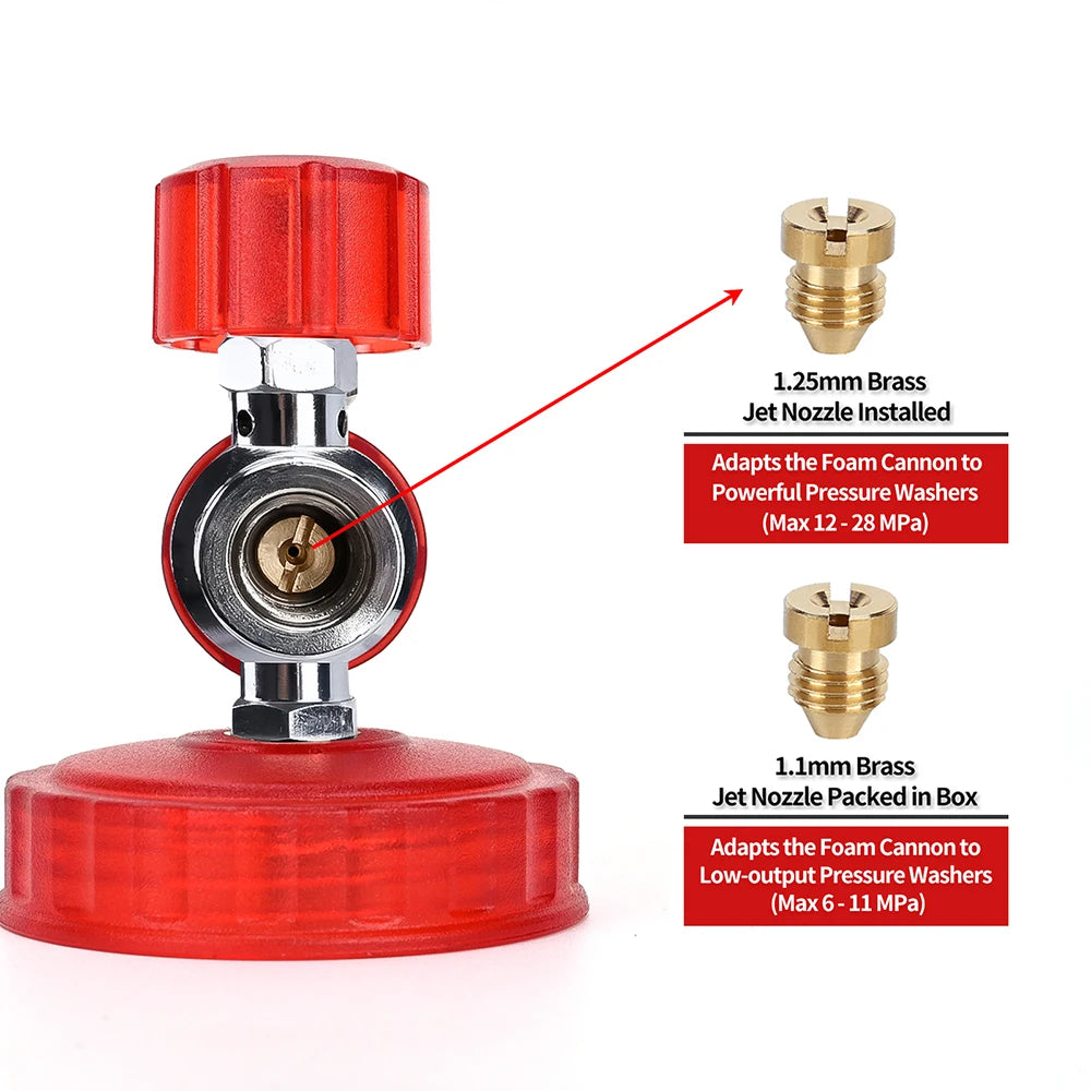 Pressure Washer Aluminum Foam Cannon Foam Generator Snow Foam Lance with 1/4” Quick Connector for Portland Husky Ryobi Greenwork
