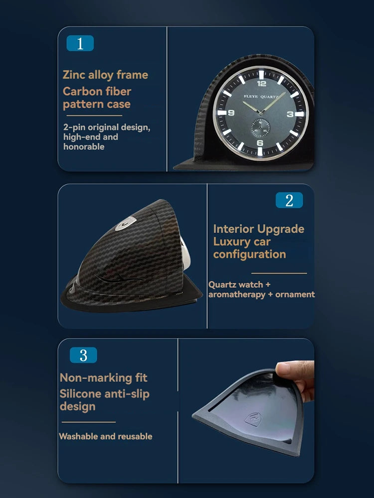 Universality Ambient lighting Car Interior Alarm Car Clock Car Dashboard Clock Car Watch Car Accessories Advanced Creative Clock
