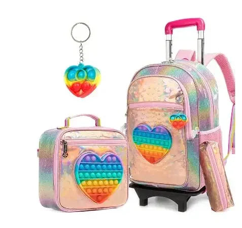 School Wheeled backpack Bag School bag with wheels Trolley Satchel bag Kids School Rolling backpack for girls School Trolley Bag