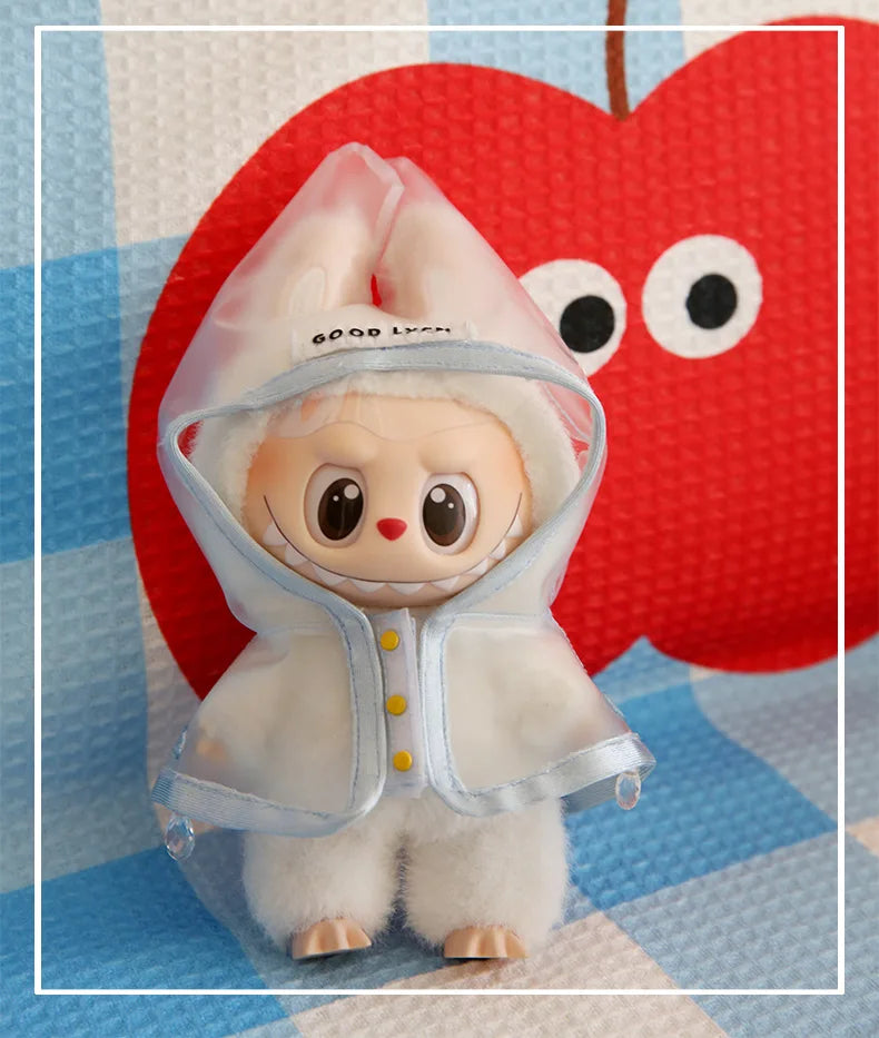 [Clothes Only] Labubu Clothes Changing Transparent Raincoat V1 V2 Changing Clothes Party Labubu Cloth Doll Clothes