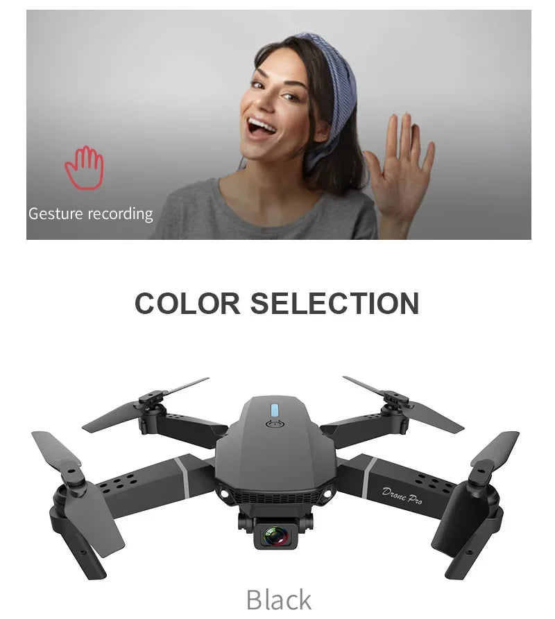 2023 E88 Pro WIFI FPV Drone Wide Angle HD 4K Camera Quadcopter Height Hold RC Foldable Dron Toys Gift