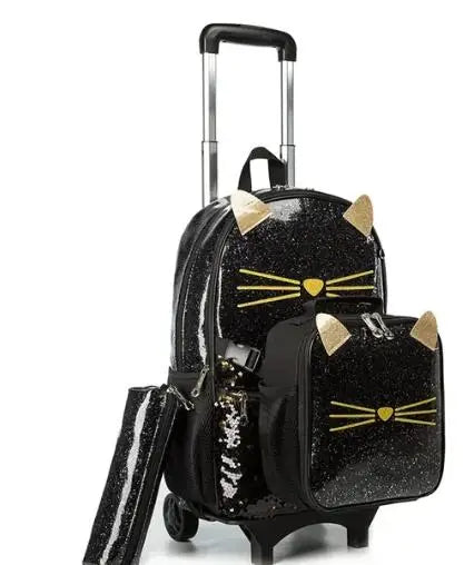 School Wheeled backpack Bag School bag with wheels Trolley Satchel bag Kids School Rolling backpack for girls School Trolley Bag
