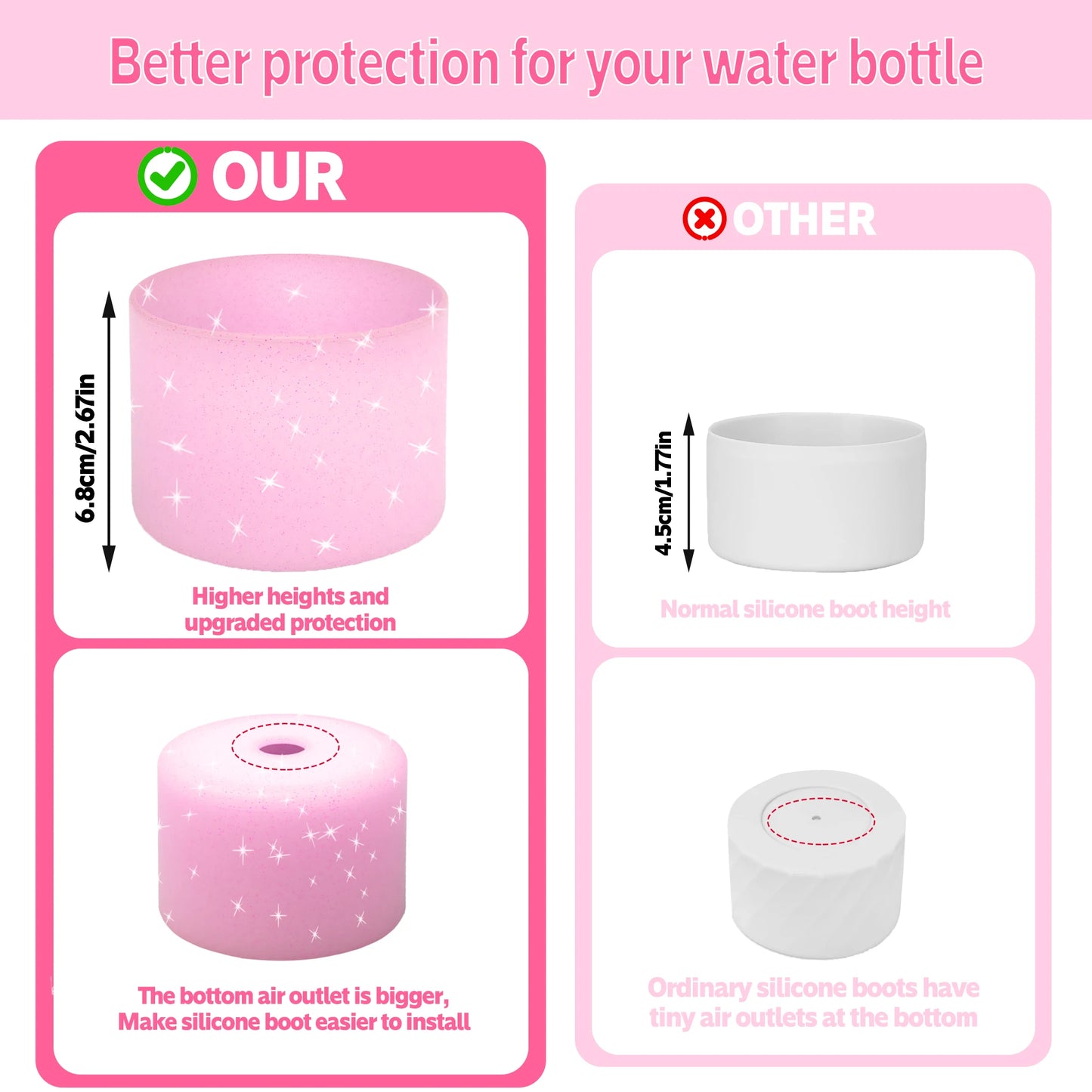 Silicone Water Bottle Boot For Owala 24oz 32oz Anti-Slip Protective Sleeve Bottom Bumper Protector Twist And Flip