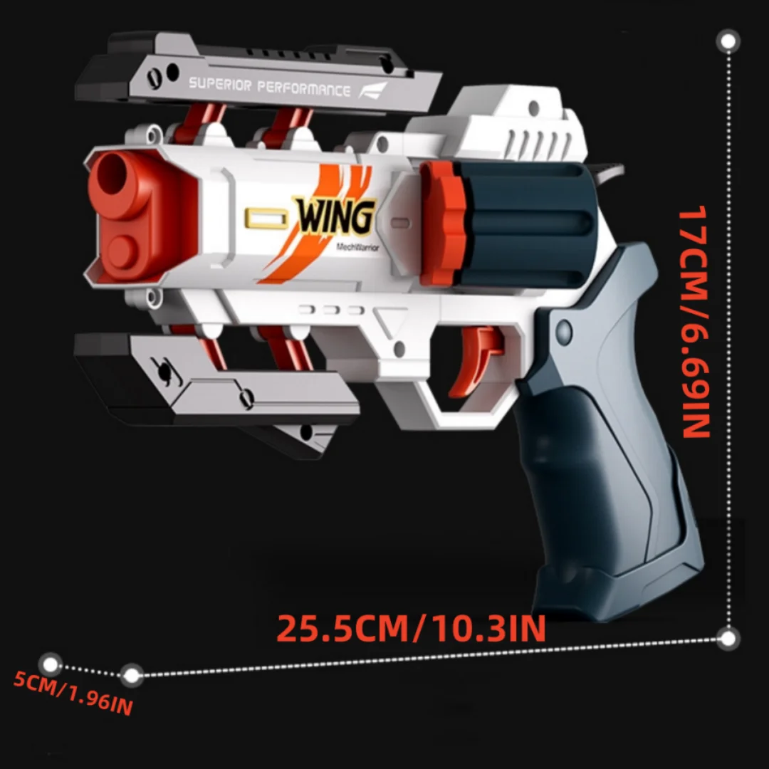 SOFT Foam Dart Revolver Blaster ,Safe Soft Foam Bullets, Lightweight & Easy to Use, Outdoor Indoor Toy for Kids Ages 6+