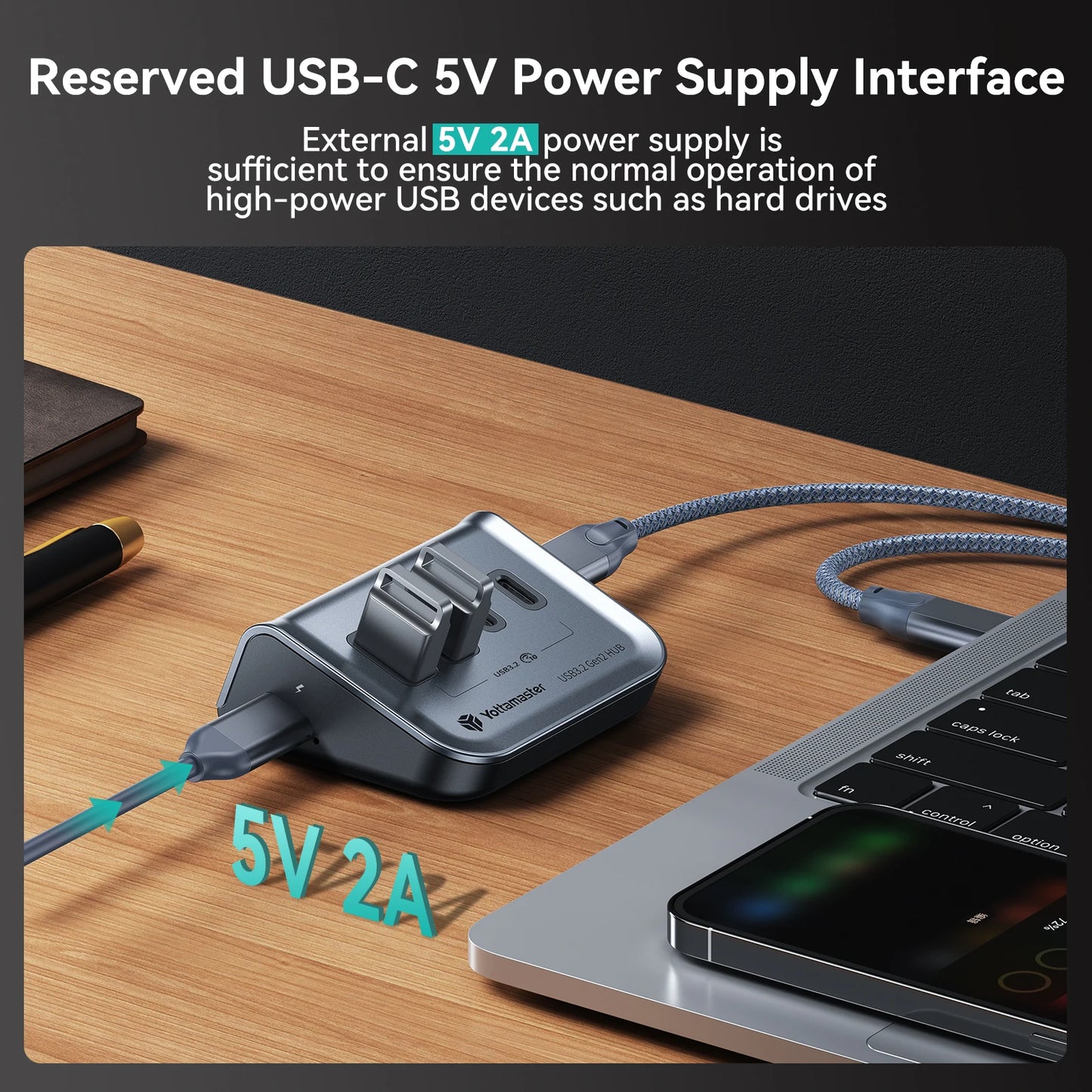 Yottamaster 4in1 Type-C USB-A Multi-fonction USB HUB to 10Gbps USB 3.1 Adapter USB Docking Station for WIndows MAC USB Splitter