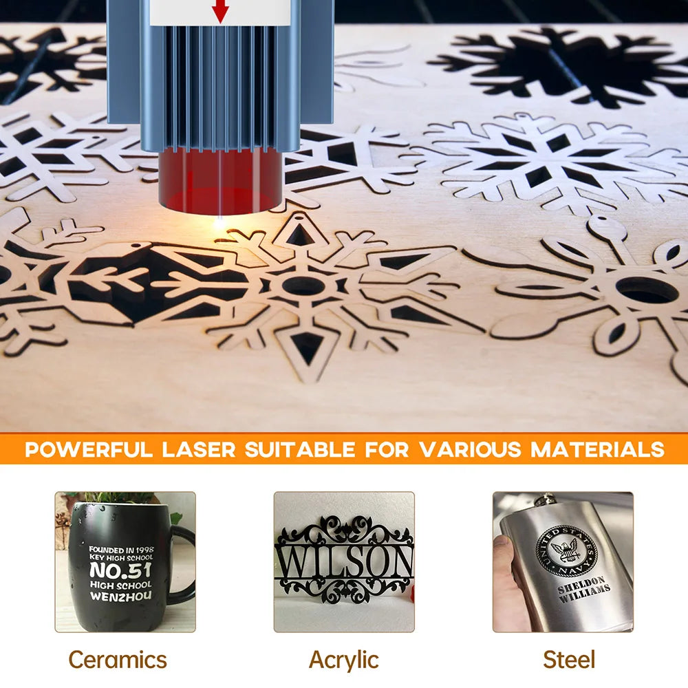 SCULPFUN S9 5.5W Laser Engraver, 0.06mm Ultra-Fine Compressed Spot, Diode Laser, 0.08mm High Precision, Engraving Area 410*420mm