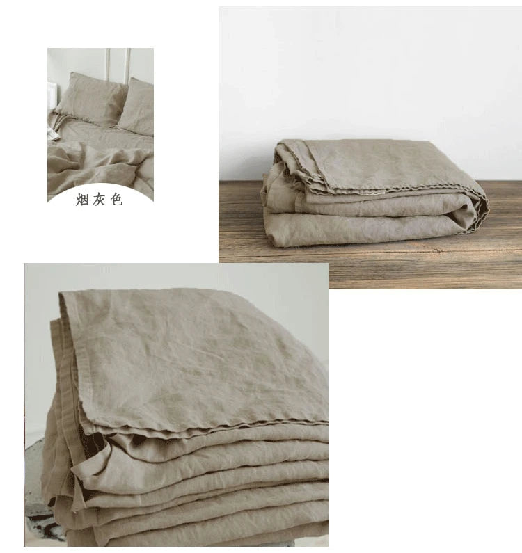 Washed Linen Bed Sheets, Natural Linen Bed Sheets, 1-Piece Set, Breathable and Super Soft Bedding (Excluding Pillowcases)