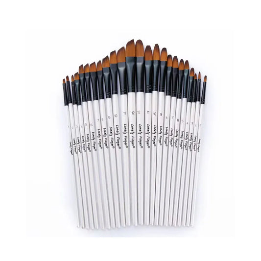 12 Pcs/set Nylon Hair Wooden Handle Watercolor Paint Brush Pen Set Learning DIY Oil Acrylic Painting Art Paint Brushes Supplies