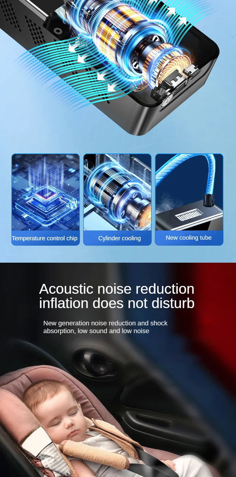 Wireless Air Pump 150psi Touch Screen Portable Electric Tire Inflator For Car Bicycle Motorcycle Mini Air Compressor Injector