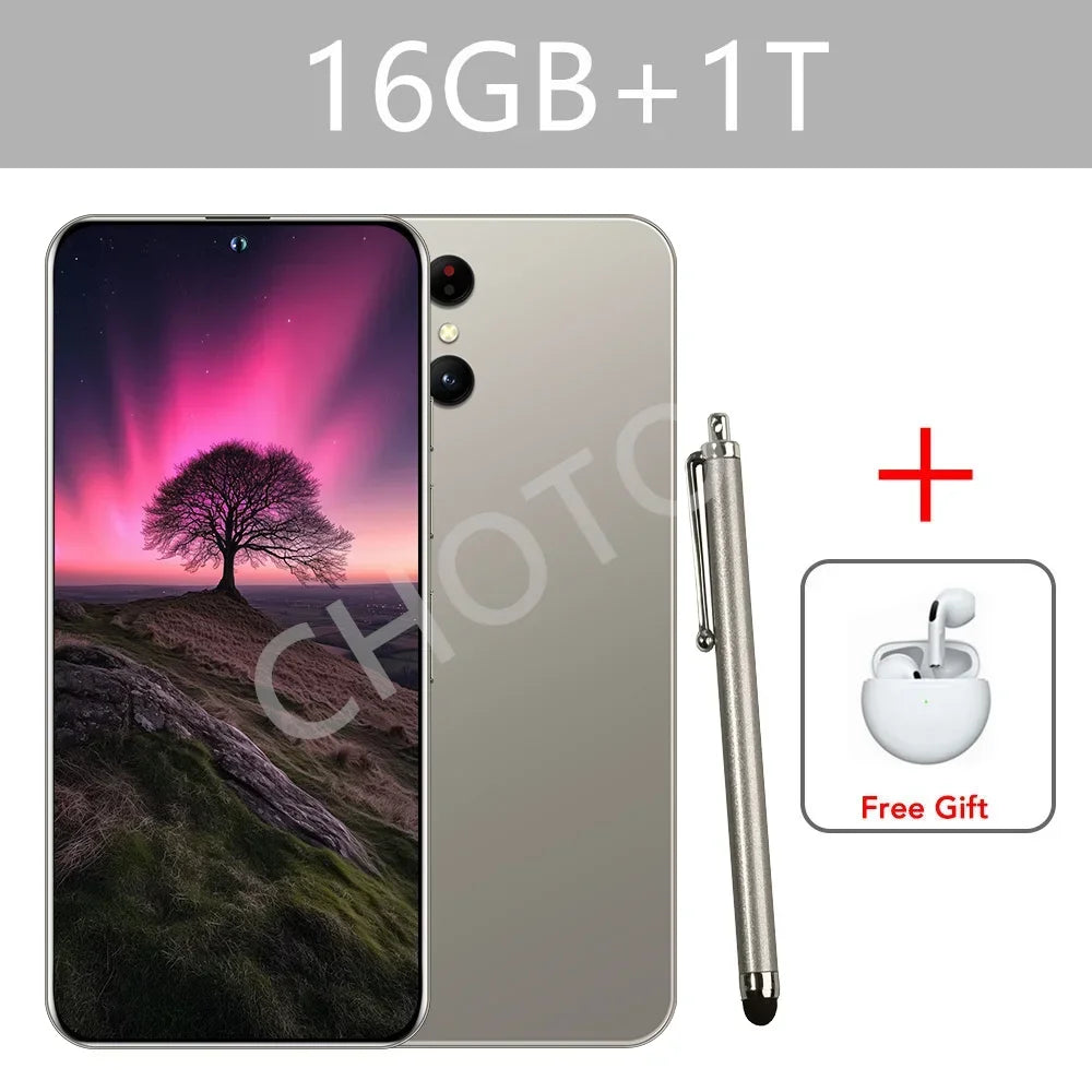 2025 Cellphones S+ 24 Ultra Original 5G Smartphone 7.3HD Dual SIM Cell Phone 7800mAh Android 14 Global Version Mobile Phones