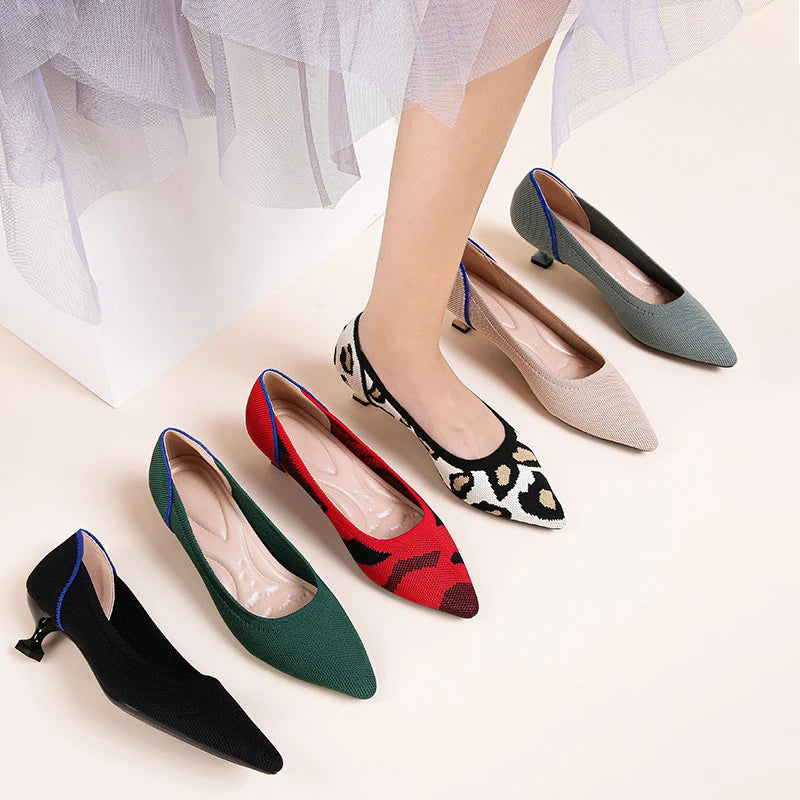 Women's high heels shoes  2025 new spring  / autumn / fashion beautiful breathable sweat absorbing comfortable shallow mouth p - Belvar