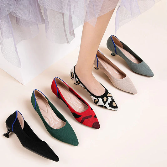 Women's high heels shoes  2025 new spring  / autumn / fashion beautiful breathable sweat absorbing comfortable shallow mouth p - Belvar