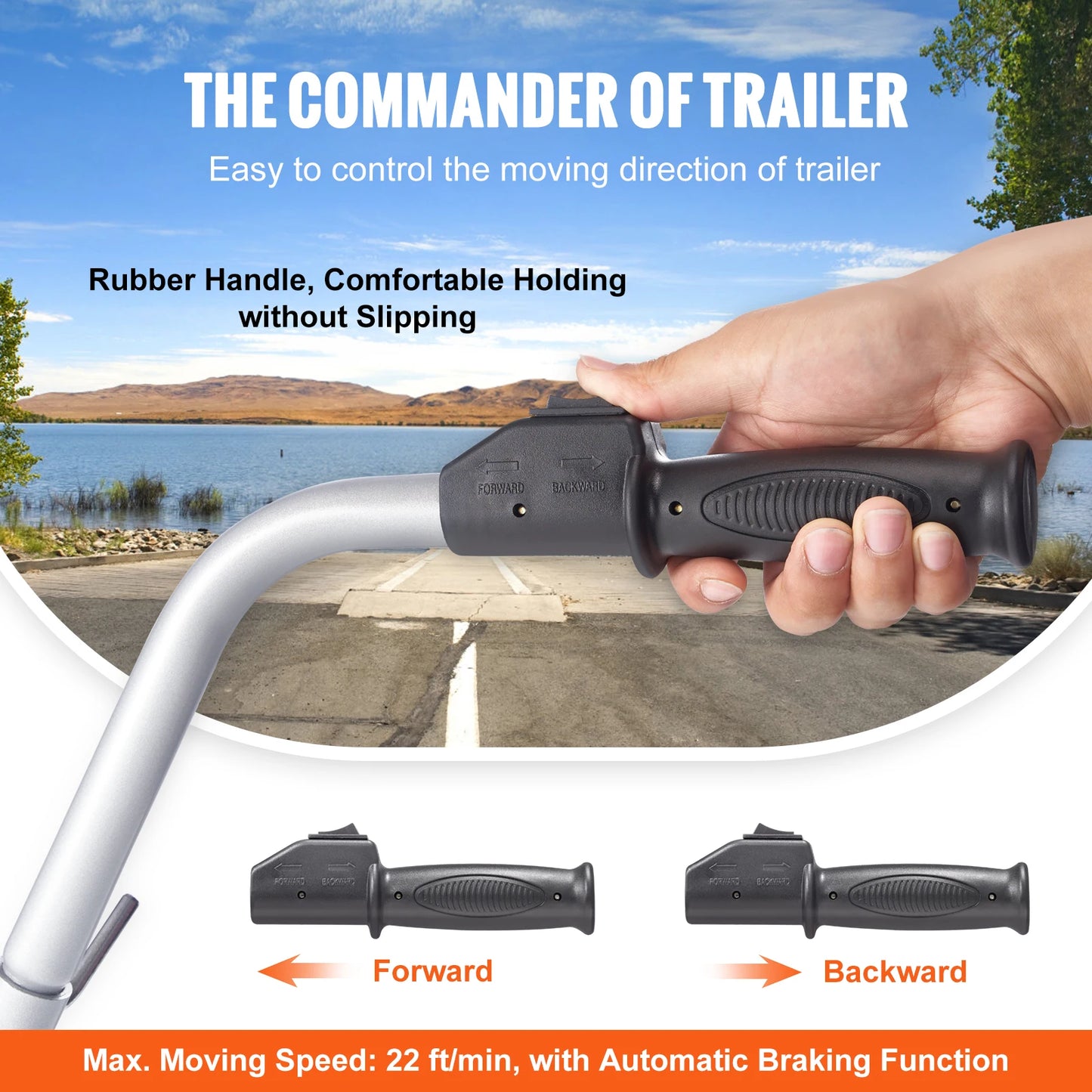 SucceBuy5000lbs Electric Trailer Dolly 12V Trailer Jockey Wheel with 22 ft/min Speed & Adjustable Height for Moving Caravan