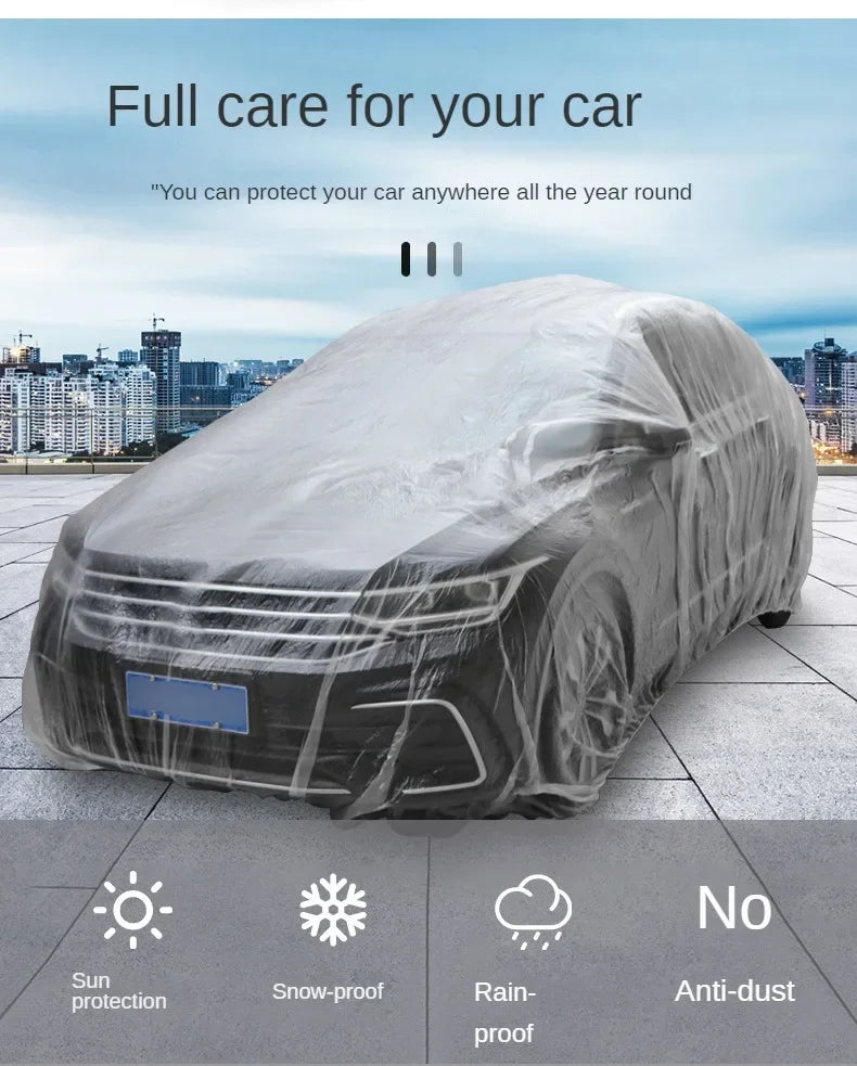 1-10PCS Disposable Car Cover Transparent Car Cover Car Coat and Car Cover PE Film Rain Cover Disposable Car Cover Car Dust Cover
