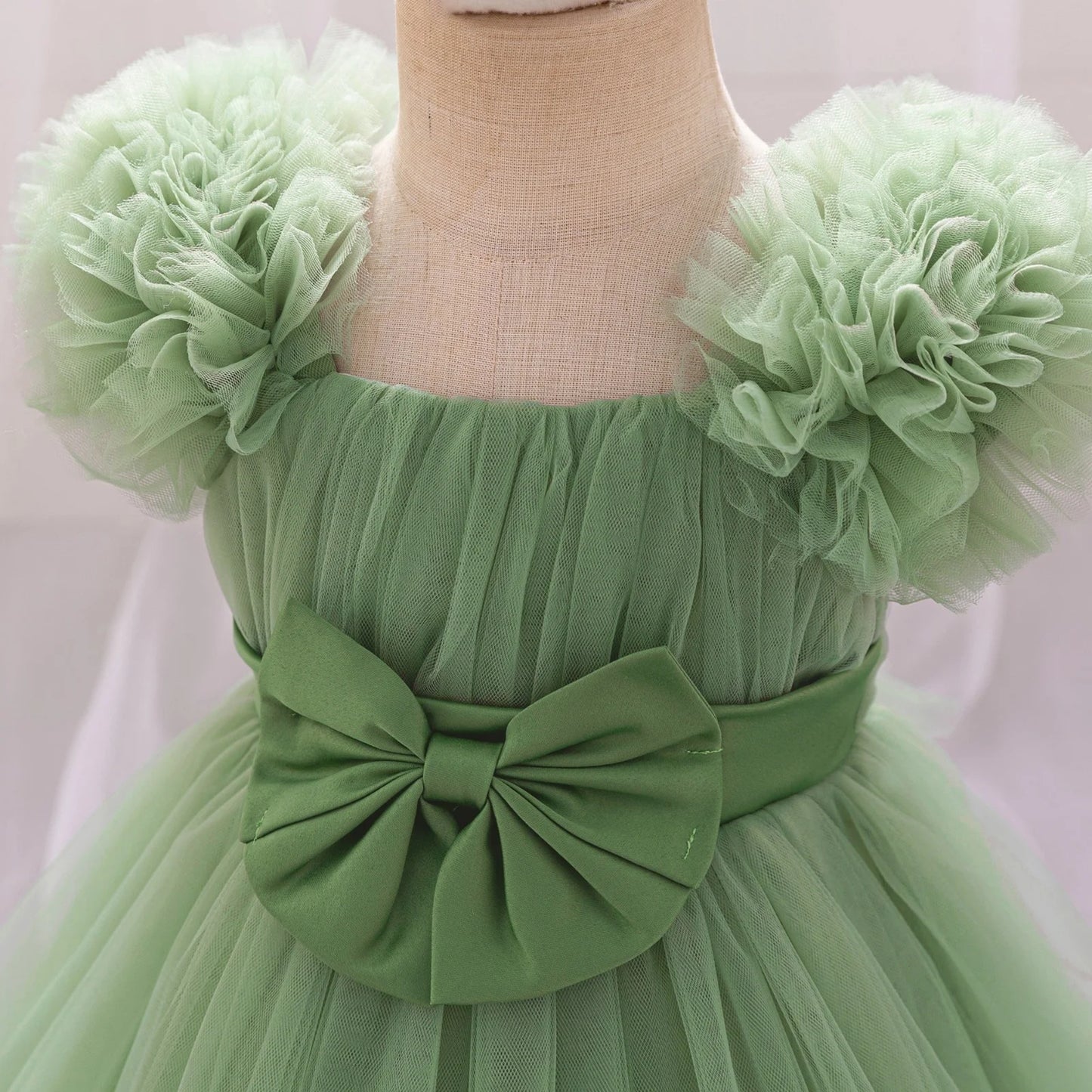 Toddler Party Baby Girls Dresses Baptism Bridesmaids Costume Infants 1st Birthday Bow Princess Dress Baby Wedding Christmas Gown