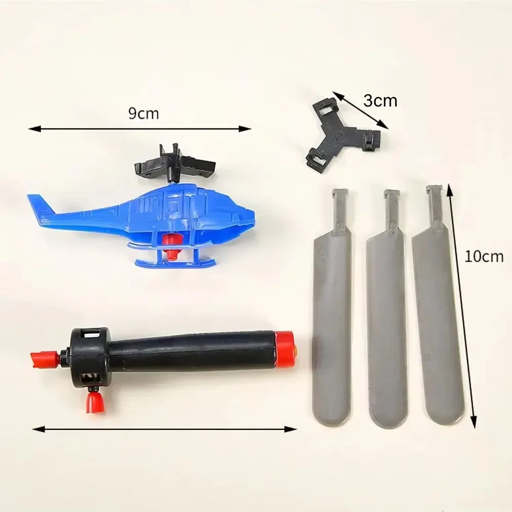 1/3/6 PCS Fun Outdoor Sports Flying Toys Handle Pull Wire Planes Toys Flying Toy Helicopter for Kids Rotating Helicopter Gift