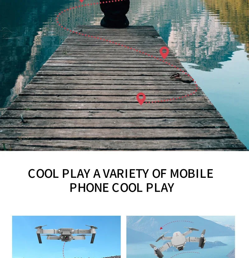 2023 E88 Pro WIFI FPV Drone Wide Angle HD 4K Camera Quadcopter Height Hold RC Foldable Dron Toys Gift