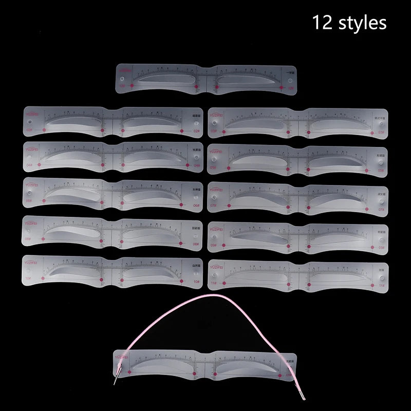 12Pcs/Set Grooming Eyebrow Stencil Kit Makeup Tools DIY Beauty Eyebrow Template Stencil For Women Beauty Tools Accessories