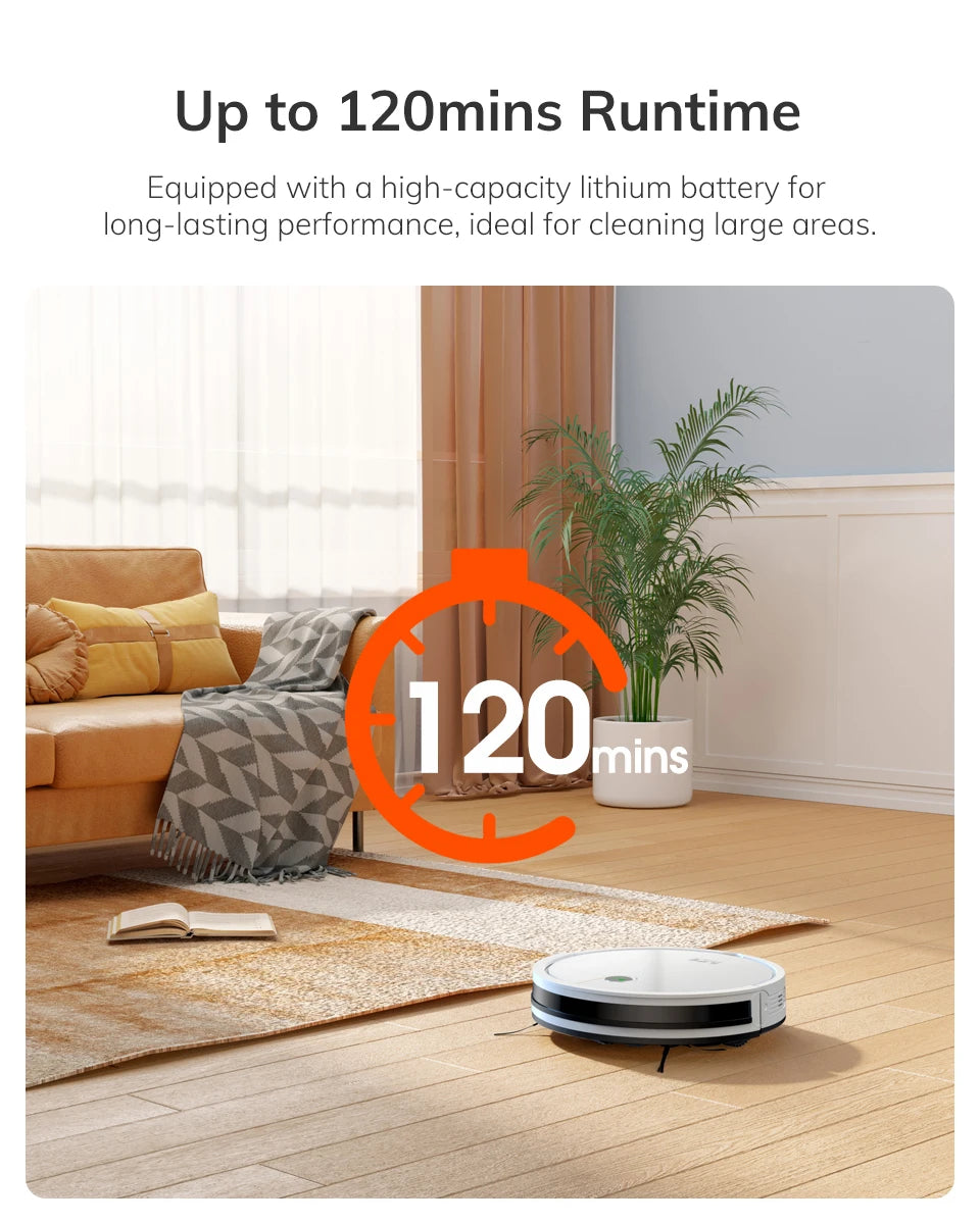﻿ ILIFE V2 Robot Vacuum Cleaner, 120 Min Runtime, Self-Charging Robotic Vacuum, Slim, Quiet, Ideal for Pet Hair and Hard Floors
