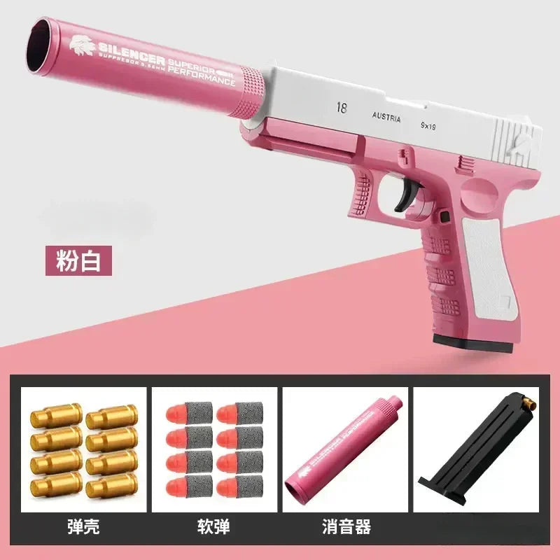 2025Newest Shell Ejecting  Airsoft Pistol Soft Bullet Toy Gun Weapon Children Armas Shoot Outdoor Game Boys gift