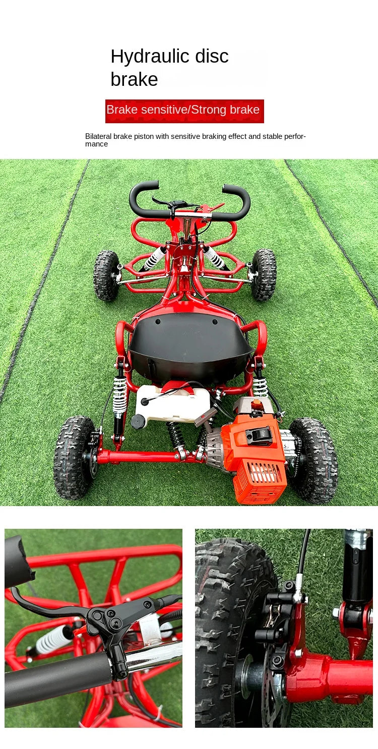 SRJOIN Off-road kart sports kart gasoline-powered mini vehicle suitable adults children track-ready small car drift adaptable