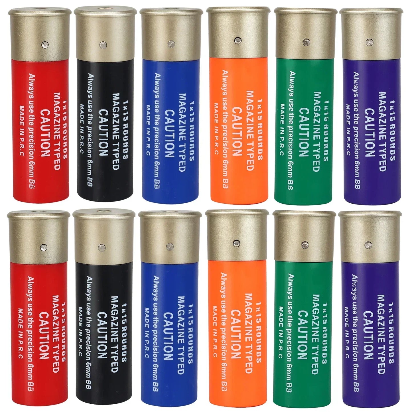 12 Pack Airsoft Shotgun Shells, 15 Round BBs Standard Airsoft Magazine for Multi & Single-Shot Airsoft Shotguns Accessories