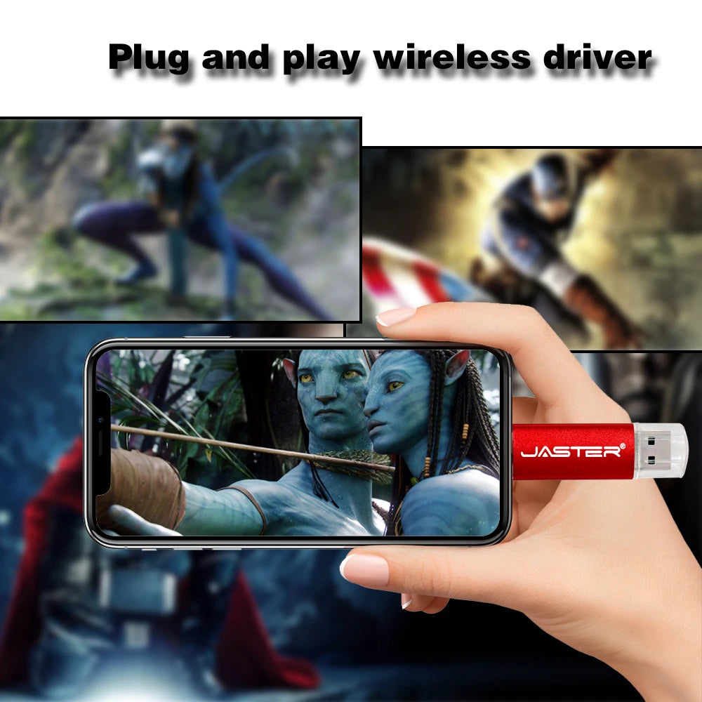 3 In 1 USB Flash Drives 64GB Free TYPE-C Adapters Gifts Pen drive 32GB Black OTG Memory Stick 16GB Key Chain Pendrive 8GB U Disk