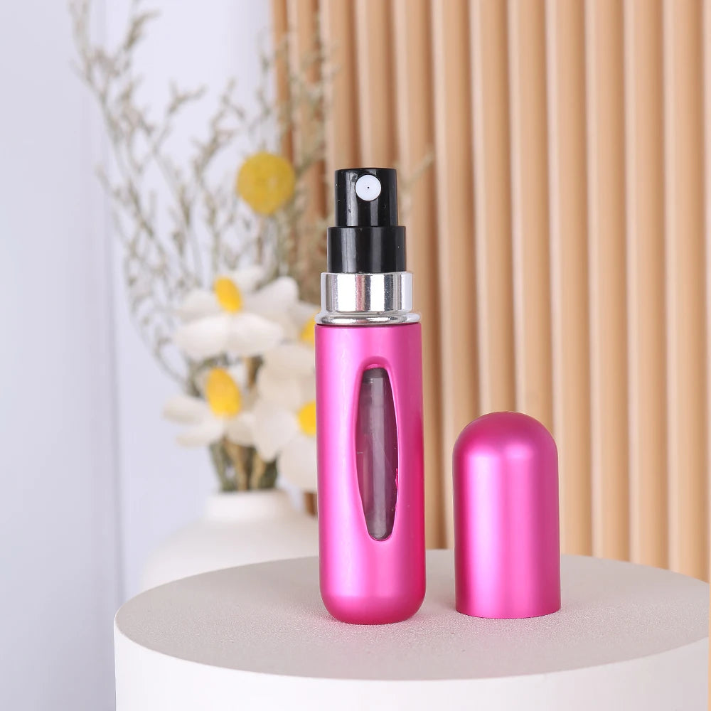 1pc Trial Size 5ml Aluminum Perfume Bottle Bottom Easy Pump Refill Perfume Spray Bottle Mini Lightweight Travel Essential