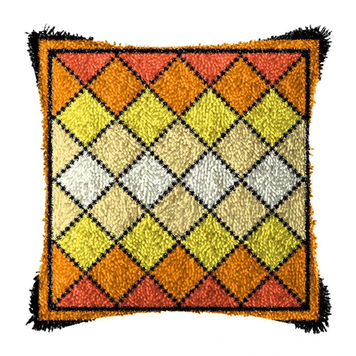 Smyrna Flower Latch Hook Kit Mats Cushion Pillow DIY Crafts Simple Cushion Embroidery Latch Hook Rug Needlework Button Packages