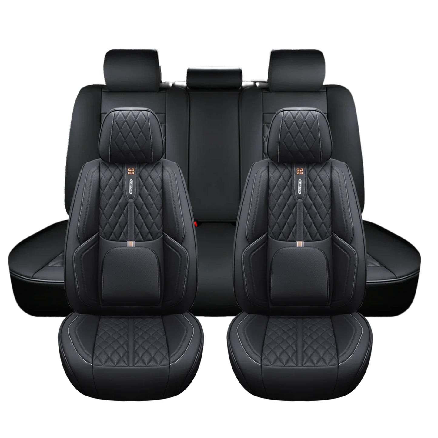 PU leather car seat cover, suitable for most 5-seat cars, split seat cover, waterproof and anti-fouling, easy installation,