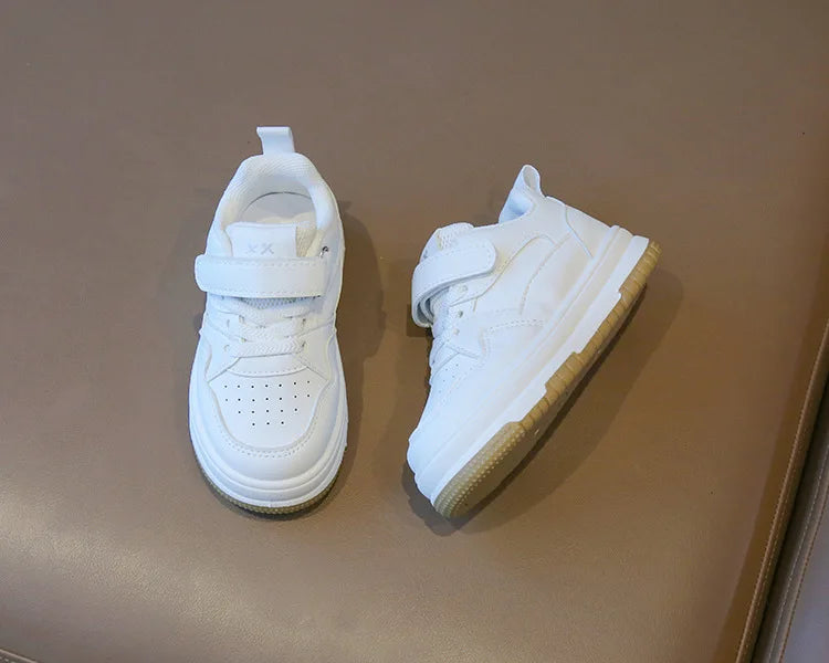 Children's White Shoes Spring and Autumn Kid's Sports Shoes Anti slip Lightweight Boys Board Shoes Soft Sole Baby Casual Shoes - Belvar