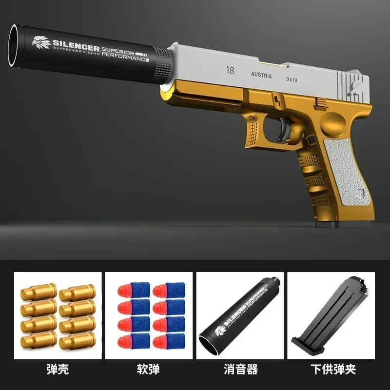 2025Newest Shell Ejecting  Airsoft Pistol Soft Bullet Toy Gun Weapon Children Armas Shoot Outdoor Game Boys gift