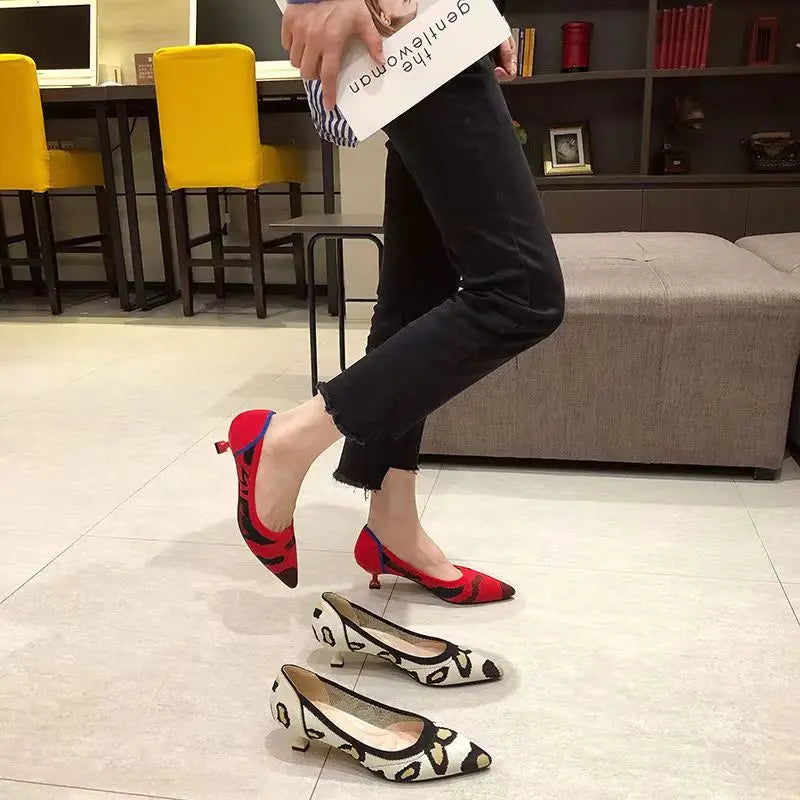 Women's high heels shoes  2025 new spring  / autumn / fashion beautiful breathable sweat absorbing comfortable shallow mouth p - Belvar