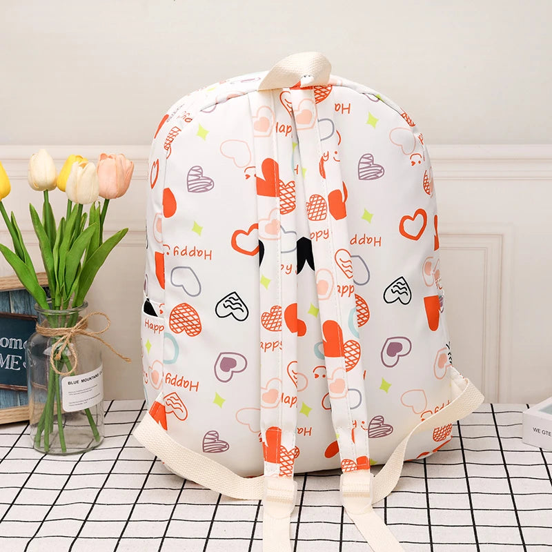 Waterproof Nylon Book Bag Teenage Large Capacity College Backpack Fashion Students School Bag Cute Travel Backbag College Bag