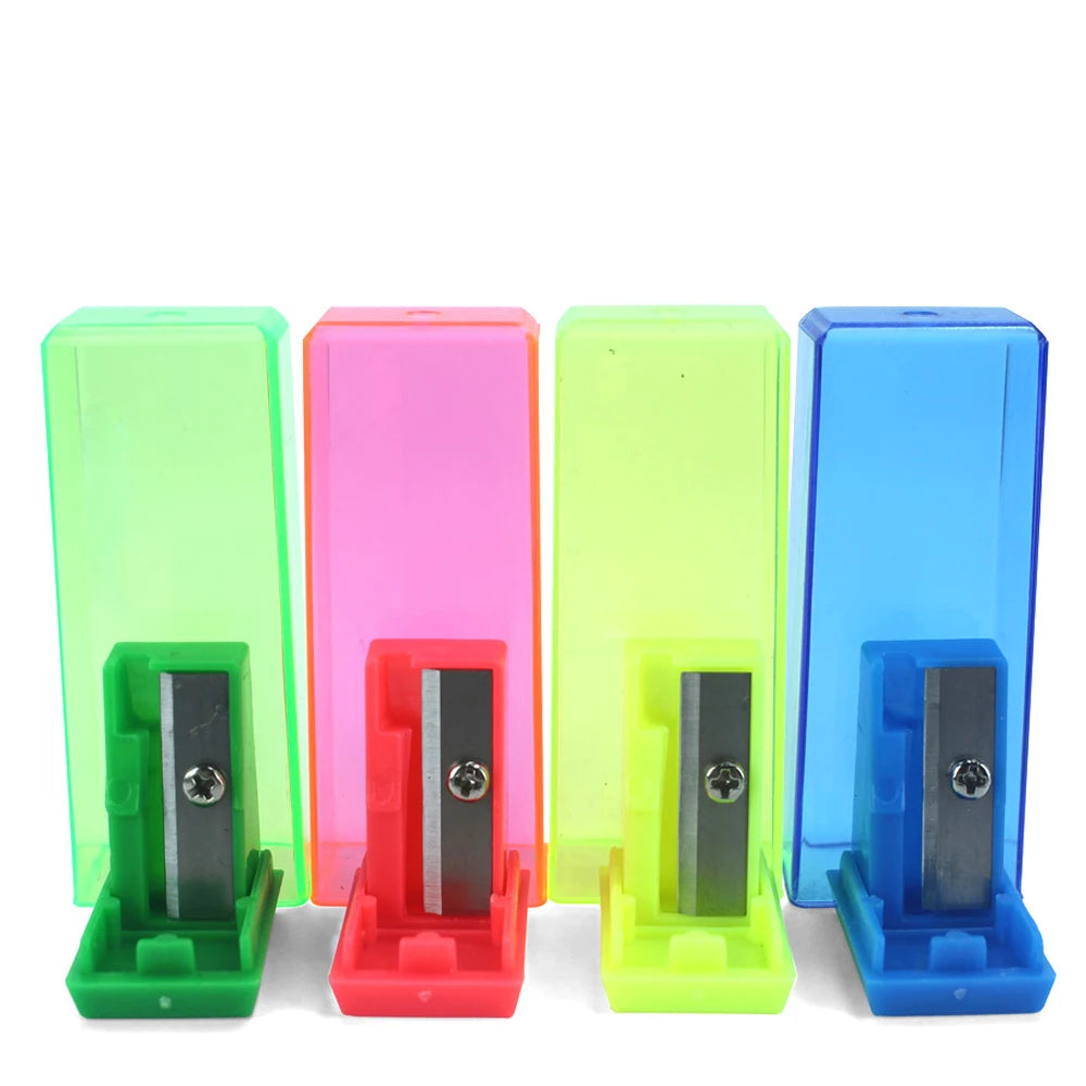 Rectangle 4 Colors  Pencil Sharpener Transparent Smart Sharpers Long Service Life For Office 557